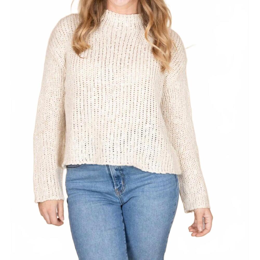 NEW AEMI + CO ivy long sleeve sweater in oat